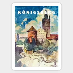 Konigsberg, Prussia, Germany.Retro travel poster Sticker